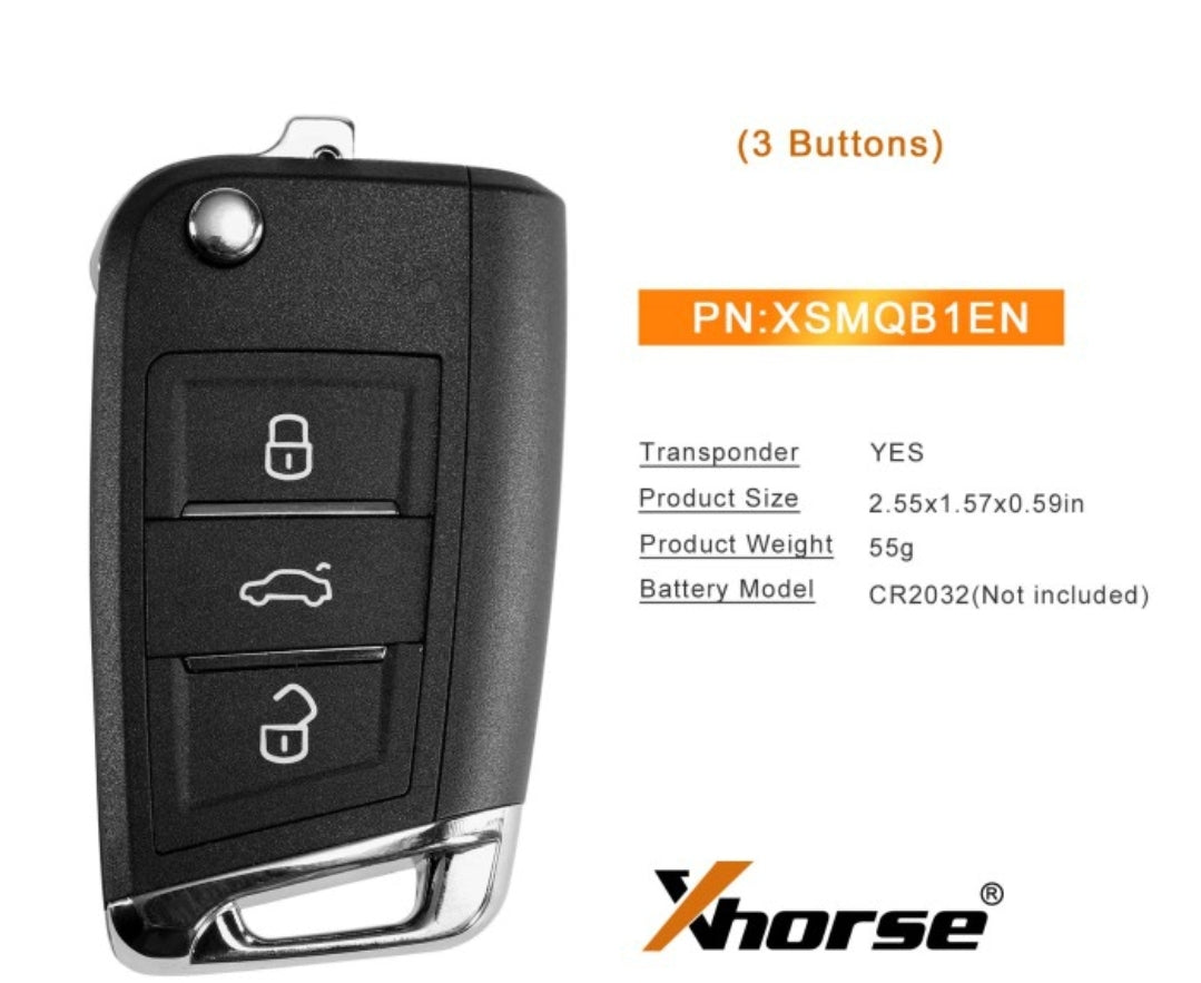 Xhorse VW MQB Smart Proximity Remote Key XSMQB1EN 3 Buttons Compatible with VVDI Mini Key Tool / VVDI2 / VVDI Key Tool Max